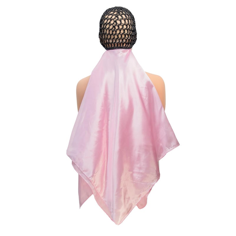 ROSEBONY Wrap Cap Hair Net with Scarf, Heatless Silk Press Hair Care, Shower Cap (color-8) - Image 1